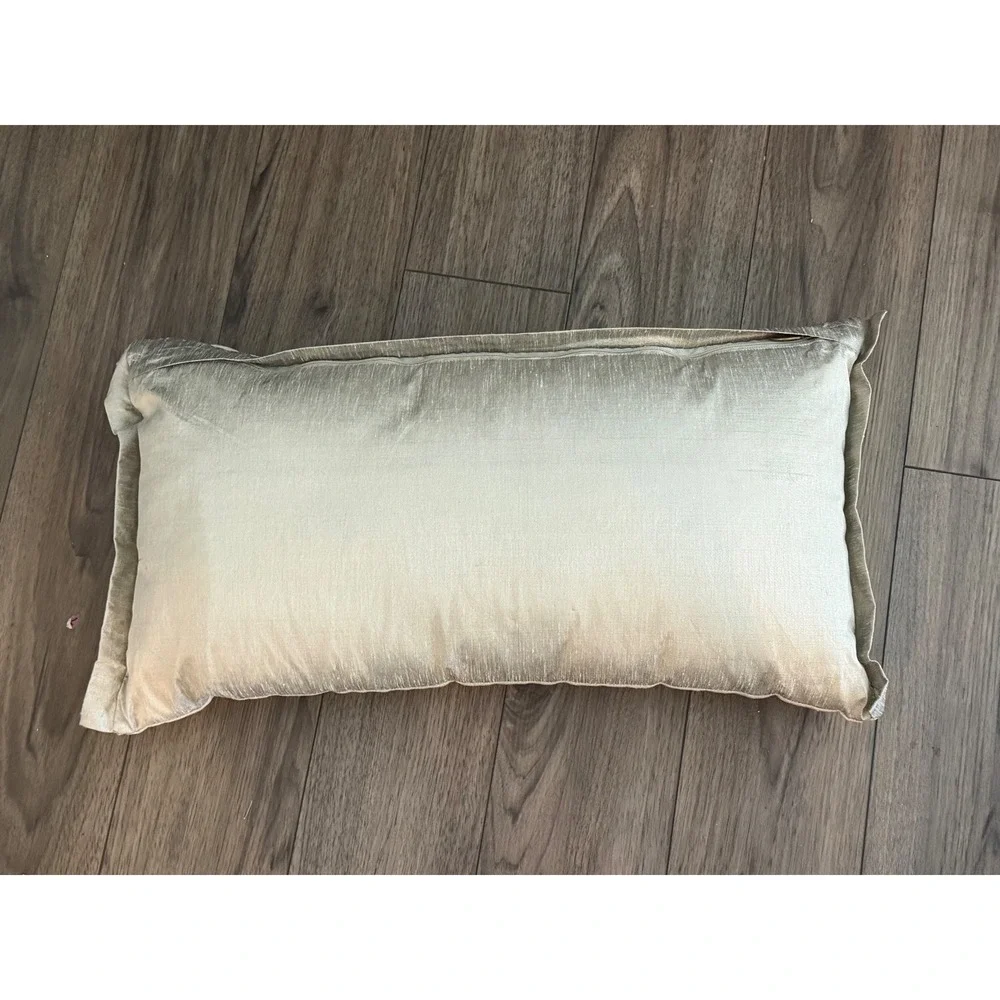 Pier 1 Champagne Beaded Christmas Tree Accent Lumbar Pillow 24